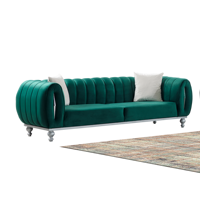Canapé-lit extensible de luxe moderne turc Meryem de qualité supérieure, avec cadre en bois massif et design capitonné, idéal pour villas, appartements et salons.