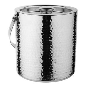 Seau à glace isotherme en acier inoxydable de qualité supérieure, à double paroi, entièrement martelé, pour champagne et vin, idéal pour la maison et l'hôtel - Product Image 1