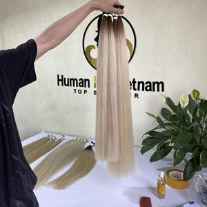 Mechones de pelo humano de alta calidad, cabello virgen, cutícula, Natural, liso, ombré, doble estiramiento, venta al por mayor - Product Image 2