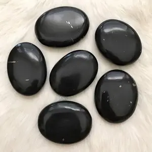 Wholesale Natural Polished Black Tourmaline Carved Amethyst and Quartz Healing Palm Stone Crystals