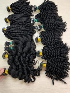 Extensiones de cabello humano sin procesar camboyano sin procesar de queratina 100% europea más vendida en trama de piel de estilo ondulado Natural - Product Image 2