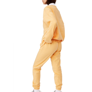 High Quality Yellow Organic Cotton Knitted Sweat Set Women Casual Oversized Pullover Sweatshirt for hot And Fitt Girls - Product Image 3