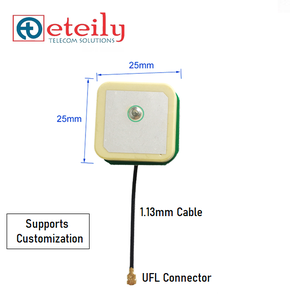 ETEILY alta precisión baja pérdida GPS/GLONASS parche activo antena 25*25 1,13mm Cable con conector UFL hecho en India - Product Image 2