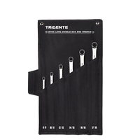 Juego de 6 llaves de boca doble extrafinas y extralargas de acero al cromo vanadio, con desplazamiento de 0 grados, modelo XC27007, Taiwán, 8-19 mm