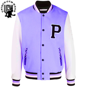 Chaqueta universitaria con cuello levantado personalizada para hombre, Mangas de lana y cuero Melton de invierno, estilo Letterman al por mayor con proceso de revestimiento - Product Image 4