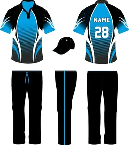 Quick dry Sublimation Cricket Uniform Jersey Best Quality Cricket Kit Design Uniforms Customized Color