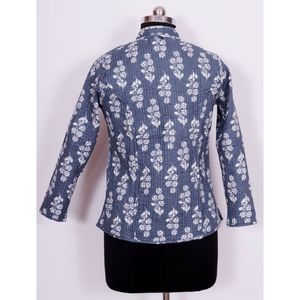 Chaqueta de edredón con estampado Floral para mujer con estilo 100% algodón indio Reversible invierno tejido étnico Boho fiesta desgaste rayas Navidad - Product Image 6