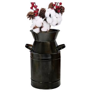 High Quality <b>White</b> Metal <b>Vase</b> Classic Indian Style Handmade Decorative Milk Can Flower Holder Vintage Planter Fancy Wholesale - Product Image 6
