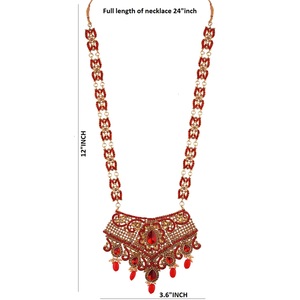 Traditionnel Bollywood Mariée Mariage Collier Boucle D'oreille Maang Tikka Tête Chaîne Strass Nez Bague Bracelet Ensemble De Bijoux - Product Image 2