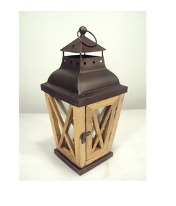 Linterna de vela de madera Granja decorativa-Linterna de madera Vintage para la vida en el hogar - Product Image 1