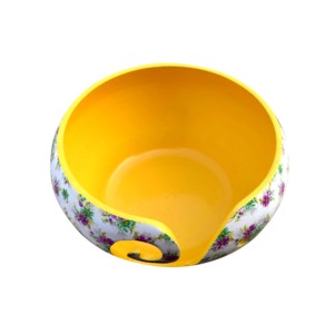 Cuenco de ganchillo de aluminio con remolino pesado amarillo para tejer a mano y kits de ganchillo-Soporte de hilo de metal duradero de diseño de moda - Product Image 2