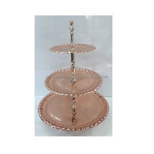 Natural Metal <b>3</b>-<b>Tier</b> <b>Cake</b> <b>Stand</b> Ins Copper Plating Custom Size Stainless Steel Sustainable <b>Cake</b> Tool Boxed Packaging - Product Image 1