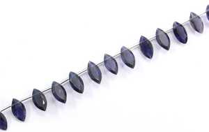 Iolite-GEMA Natural tallada en forma de marquesa, cuentas de piedra tallada lateral, fabricación de joyas, precio al por mayor - Product Image 6