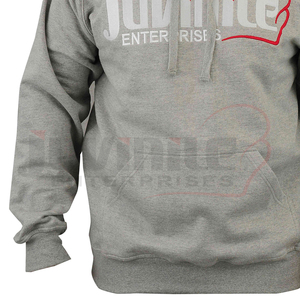 เสื้อฮู้ดสีเทาของผู้ชายผ้าฝ้ายผสมกับกางเกงยีนส์ขาดสำหรับฤดูหนาวผ้า100% พื้นฐานดีไซน์ใหม่ - Product Image 3