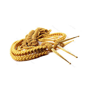 Aiguillette de alambre dorado para uniforme de ceremonia, Aiguillettes con 2 puntas doradas - Product Image 2