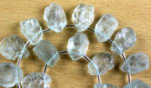 Pierre d'aigue-marine naturelle brute de forme inégale, bijoux rugueux non traités, fabrication de pierres de Collection, coupe de Style, 21 pièces - Product Image 4