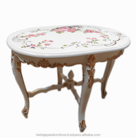 Meuble de TABLE en bois acajou, CONSOLE classique sculptée à la main, couleur acajou, pour peinture à la main