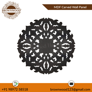 <b>Light</b> Burnt Grey MDF Wood Hand Carved Wall Panel Round Shape Mandala Home Office Decor Premium Quality <b>Product</b> Supplier - Product Image 5
