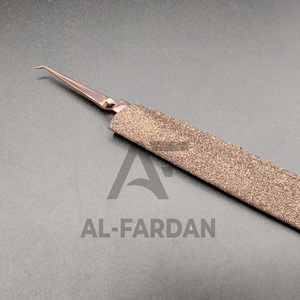Pinset bulu mata 45 derajat profesional tipe X baja tahan karat warna Plasma Titanium emas mawar dengan ujung serat pinset bulu mata