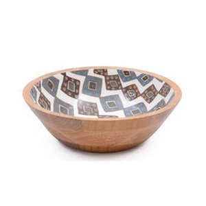 Diseño Premium, ensaladeras de madera esmaltadas de la mejor calidad, cuenco de madera de acacia para ensaladas o frutas, cuencos para servir en casa impresos - Product Image 4