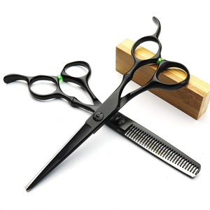 Professional High Quality Barber and Thinning Scissors In Black Titanium Color Hair Scissor With Stainless Steel For Custom <b>Log</b> - Product Image 1