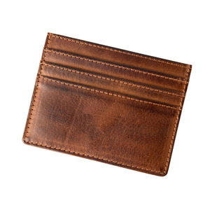 Gran oferta 2021, tarjeteros casuales de negocios de cuero genuino Real, Pasaporte de Metal personalizable y tarjetero de identificación - Product Image 4