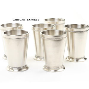 Tazas de JULEP con diseño de cuentas de menta, tazas de plata de alta calidad con logotipo personalizado - Product Image 1