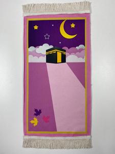 Alfombra de oración islámica para niños, alfombra de algodón turco lavable para regalo Eid, uso en el hogar y el automóvil - Product Image 3