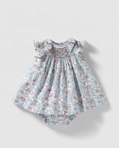 Imprimé mignon bébé fumé à la main belle robe 2 pièces-2023 - Product Image 4