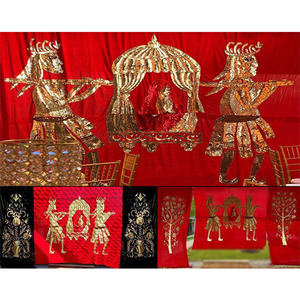 Wedding Entrance Dulhan <b>Doli</b> Embroidered Backdrops Wedding Ladies Sangeet <b>Doli</b> Backdrop Indian Wedding Sangeet Event Backdrops - Product Image 1