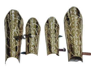 Armadura Medieval de acero inoxidable, armadura de brazo y lag Guard, armadura de caballero para Halloween, disfraz de latón pulido - Product Image 2