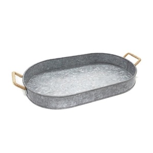 Plateau moderne/plateau alimentaire/plateau métallique en finition galvanisée fabriqué en inde, haute qualité, quantité en vrac, Vintage, nouveau Design personnalisé - Product Image 4