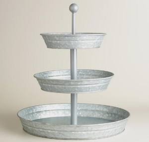 Support à gâteau le plus vendu pour la maison ustensiles de cuisine fête mariages et restaurants plateau de service à gâteau galvanisé à 2 niveaux support à gâteau de service - Product Image 3