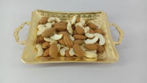 Plato para servir de Metal pulido dorado de 24 quilates, bandeja ecológica para fruta seca, decoración para el hogar y la Mesa, artículo de regalo - Product Image 4