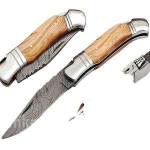 Personalizado hecho a mano de acero refuerza Damasco cuchillo de bolsillo (smk1099) - Product Image 1