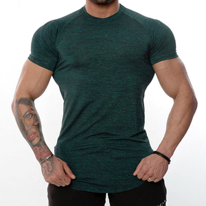 Camisetas atléticas para hombre, Camiseta deportiva de gimnasio de manga corta 90% de poliéster y 10% LICRA con logotipo personalizado, venta al por mayor - Product Image 6