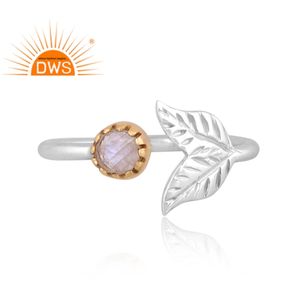 Anillo de Plata de Ley Fina con Piedra Lunar Arcoíris Natural en Forma de Cola de Delfín, Último Modelo 2026, para Fabricantes de Joyería - Product Image 3