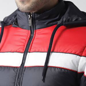 Nouvelle conception, veste d'hiver rembourrée imperméable à blocs de couleur en tricot respirant pour hommes grandes tailles avec fermeture éclair - Product Image 4