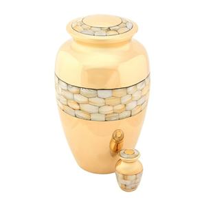 Metallic Cremation Urn and <b>Keepsakes</b> with MOP Pasted <b>Memorial</b> Solid Ashes in Decorative Funeral <b>Memorial</b> Urn for Burial Services - Product Image 4