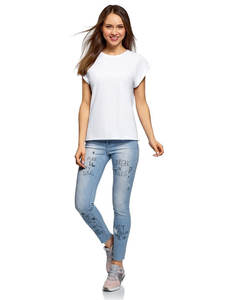 Camisetas de algodón informales de verano 2024 para mujer, camiseta de manga corta ecológica, camiseta Sexy de manga corta para mujer - Product Image 5