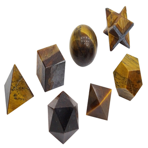 ชุดพลอยตาเสือเจ็ดชิ้นทำด้วยมือเทคนิคทางเรขาคณิตอันศักดิ์สิทธิ์ - Product Image 1