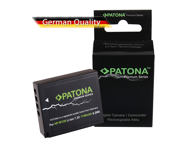 PATONA Premium Battery for Fuji NP-W126, HS33, EXR Fujifilm, FUJI Finepix -Pro 1, HS30 EXR: 1140mAh: 7,2V: 8,2 Wh