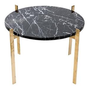 Mesa de centro redonda de mármol con soporte de metal para el hogar, hotel o restaurante, elegante juego de sala de estar para decoración de apartamentos - Product Image 3