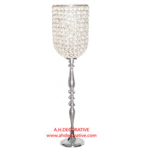 Aluminum Silver Finished <b>T</b> <b>Light</b> <b>Candle</b> Holder with Crystal Votive Unique Design Wedding Decoration Handmade <b>Candle</b> Hold - Product Image 1
