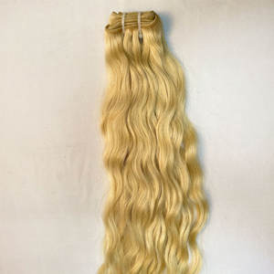 Extensiones de cabello indio de templo virgen de alta calidad Rubio ondulado 613 Paquete de cabello sin procesar genuino de doble dibujado - Product Image 2