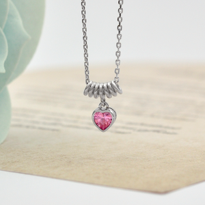 สร้อยคอจี้หัวใจชุบเงิน925พร้อมเพทายสำหรับการหมั้นและงานแต่งงานเครื่องประดับสำหรับผู้หญิงผลิตในไต้หวัน - Product Image 4