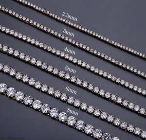 Elegante Cadena de Tenis Bling de Plata de Ley 925 con Baño de Rodio y Diamantes CVD Cultivados en Laboratorio de 2MM, de 16 Pulgadas, Personalizada para Fiesta - Product Image 4