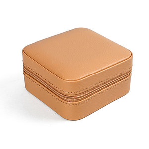 Travel Custom Bracelet Necklace Ring Earring Organizer Box Large Leather Jewelry Box Case