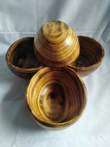 Round Acacia Wood <b>Large</b> Dragor <b>Salad</b> <b>Bowl</b> - Product Image 3
