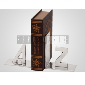 Sujetalibros Decorativo de Aluminio para Estantes |   Sujetalibros Modernos y Resistentes |   Decoración Única para Estantería de Libros en la Oficina en Casa o la Biblioteca - Product Image 1